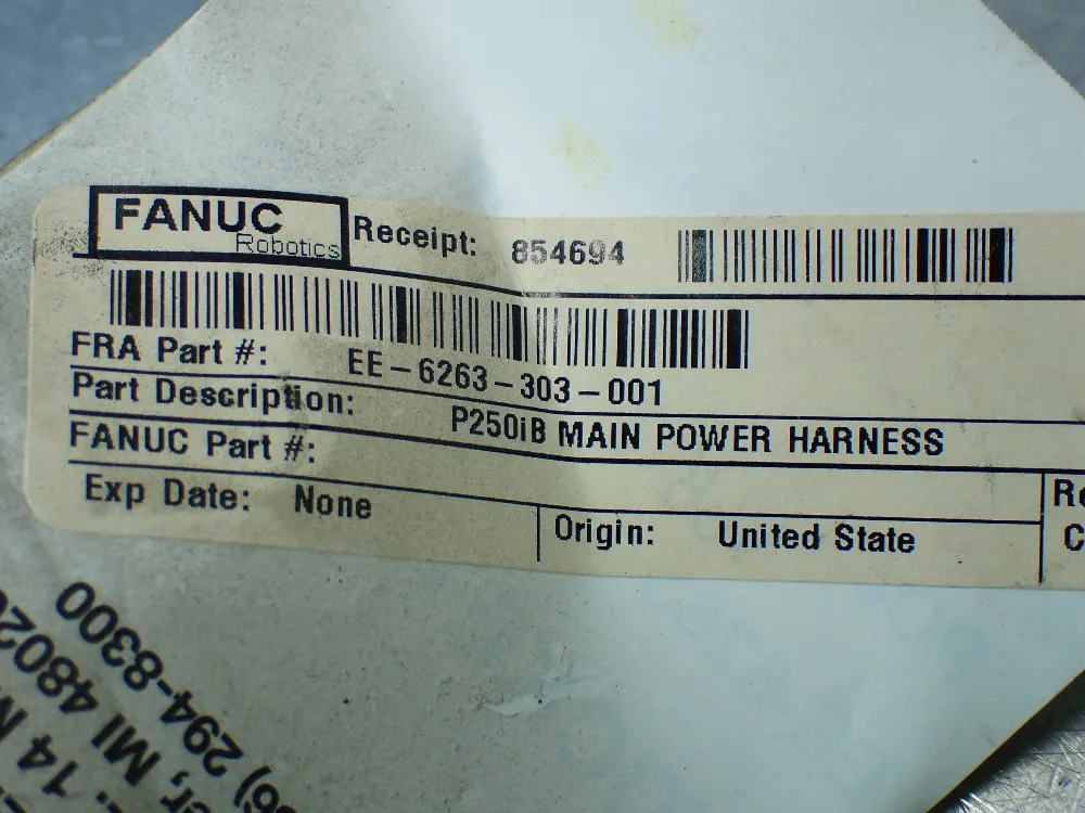 Fanuc P250ib Main Power Harness - Ee-6263-303-001