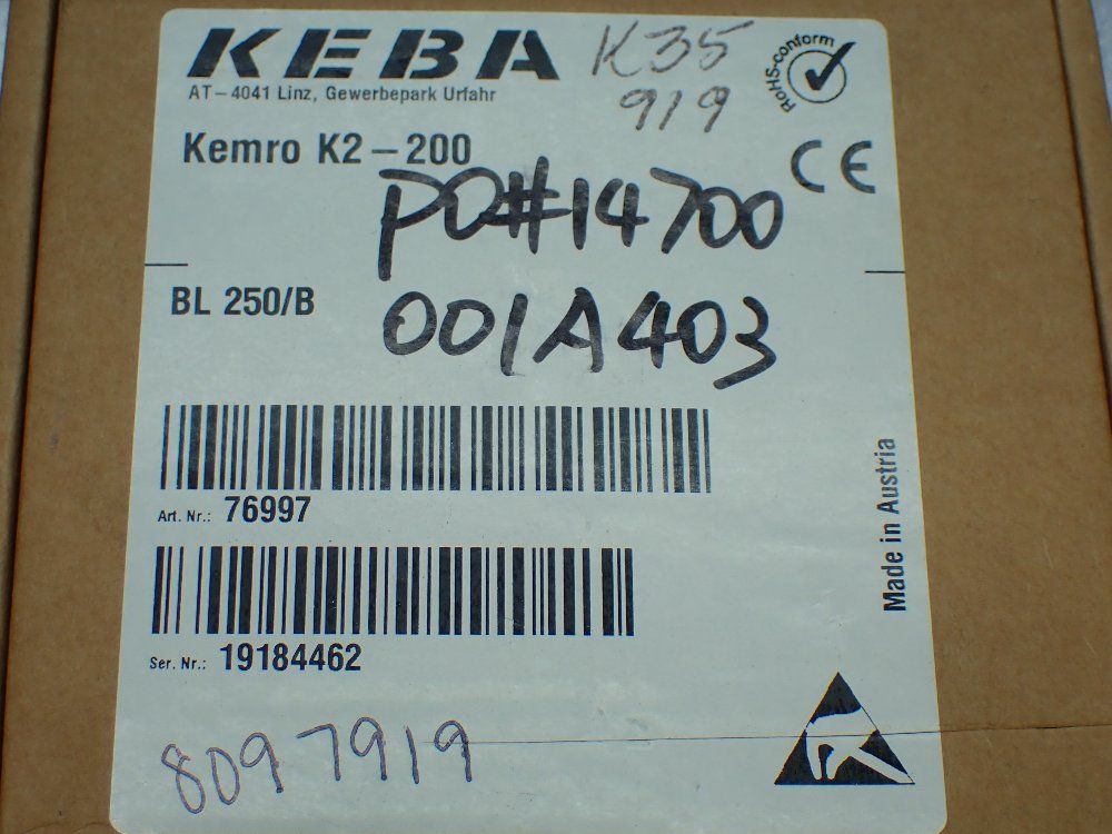 Keba Kemro K2-200 Controller Module - Bl 250/b