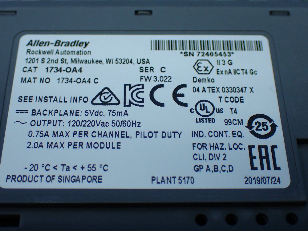 Allen-bradley Point I/o Ac Digital Output Module - 1734-oa4