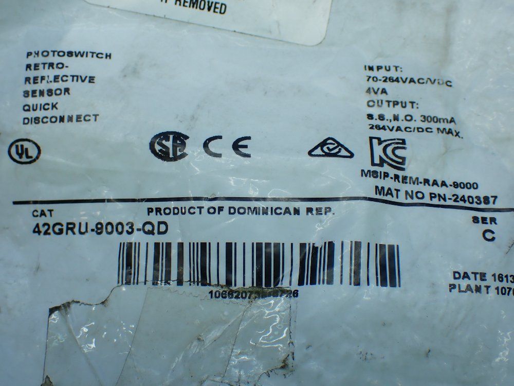 Allen-bradley Photoswitch Photoelectric Sensor. - 42gru-9003-qd