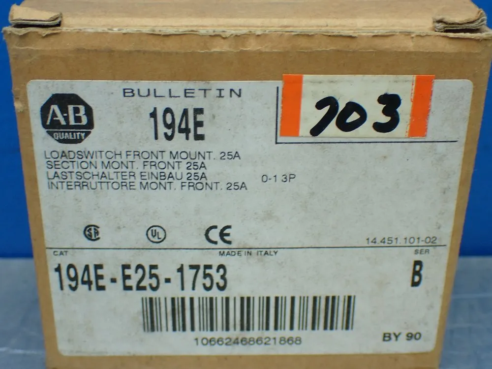 Allen-bradley Disconnect Switch. - 194e-e25-1753