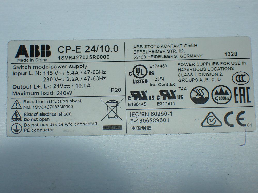 Abb Power Supply. - Cp-e 24/10.0