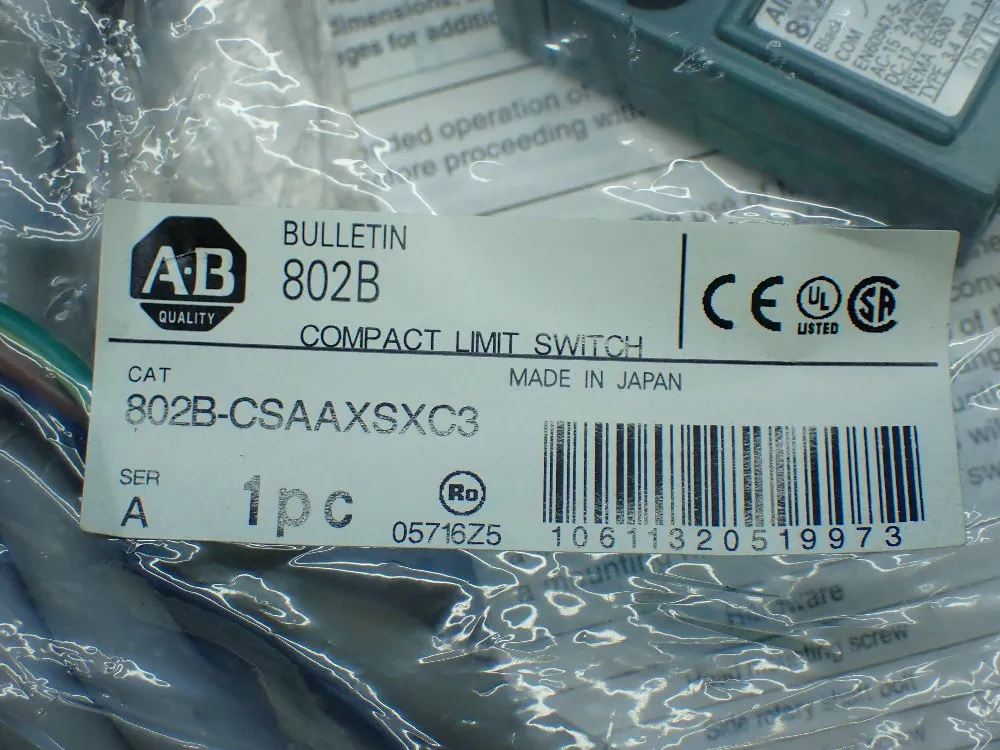 Allen-bradley Compact Limit Switch. - 802b-csaaxsxc3