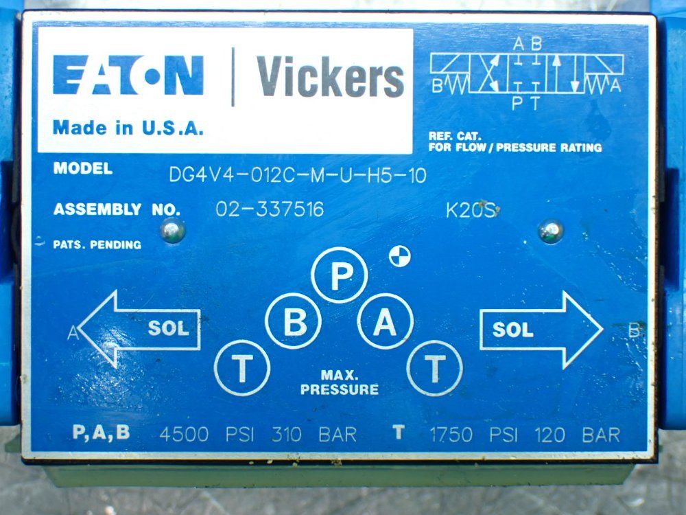 Eaton Vickers Hydraulic Directional Control Valve - Dg4v4-012c-m-u-h5-10