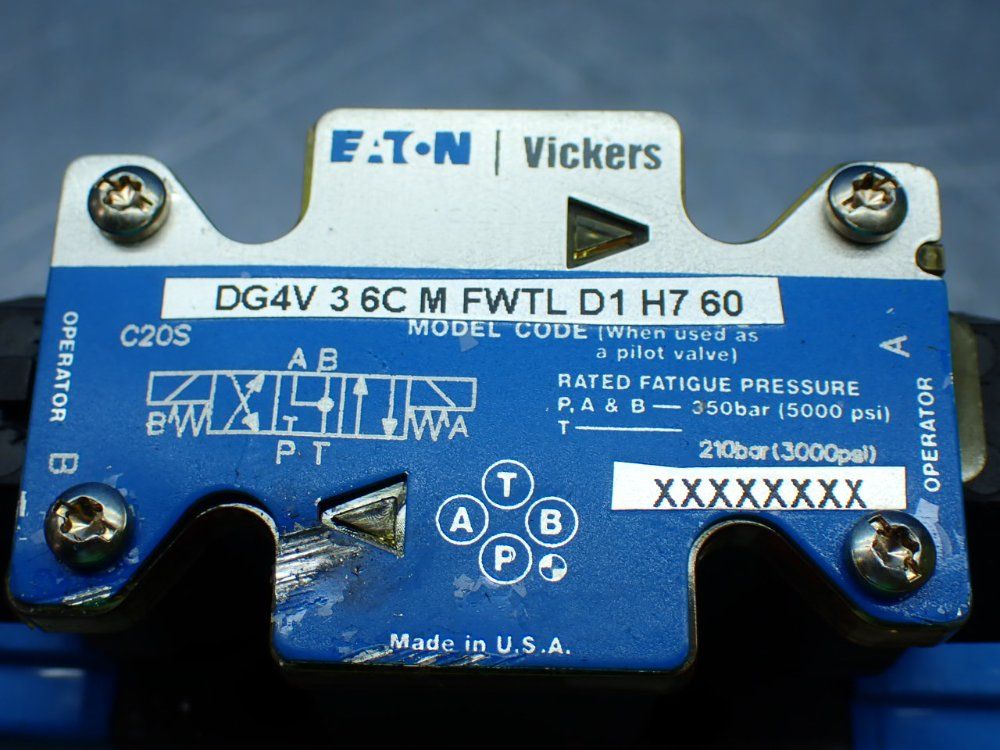 Eaton Vickers Hydraulic Directional Control Valve. Dg4v36cmfwtld1h760 - Dg5v8h3ctmftwld1h10
