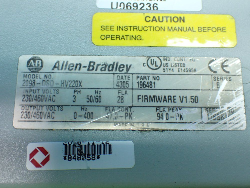 Allen-bradley Ultra3000i Digital Servo Drive. - 2098-dsd-hv220x