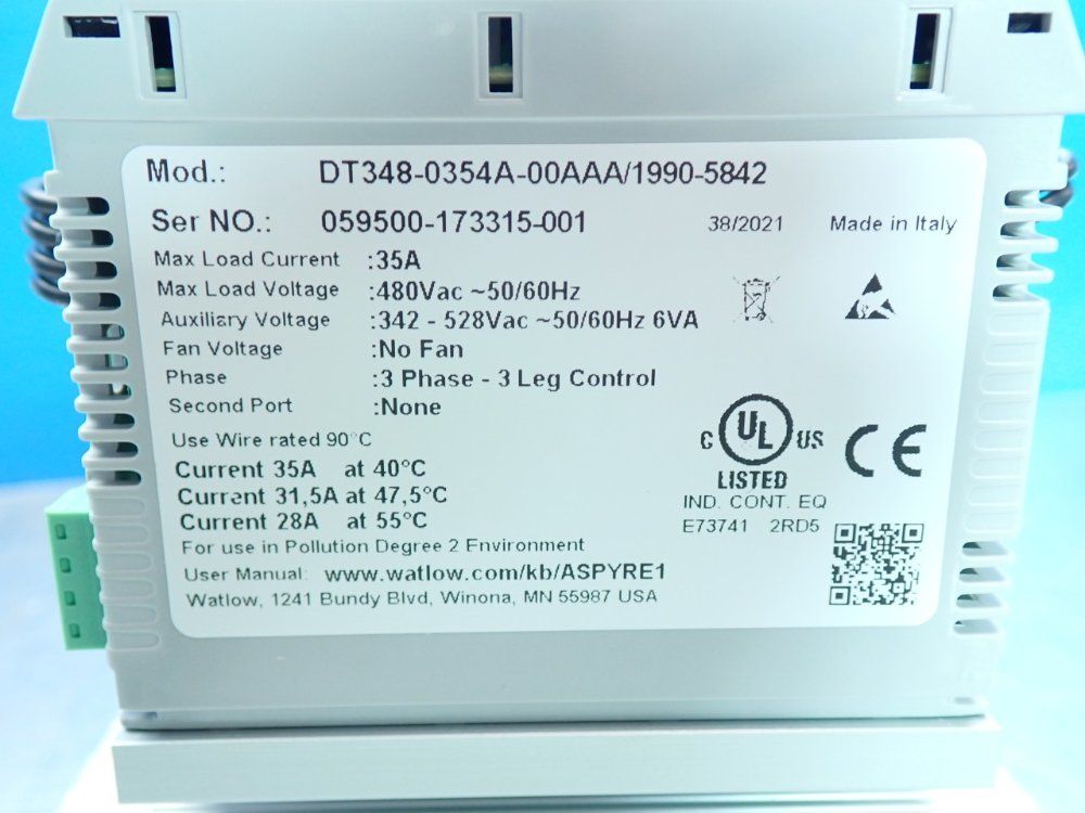 Watlow Aspyre Dt Scr Power Controller - Dt348-0354b-00aaa