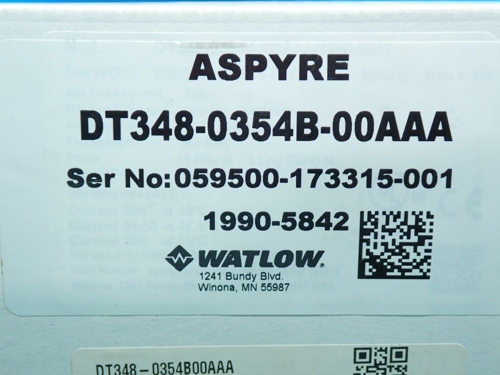 Watlow Aspyre Dt Scr Power Controller - Dt348-0354b-00aaa