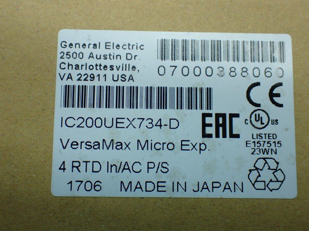 Ge Versamax Micro Plc 4 Rtd In/ac P/s - Ic200uex734-d