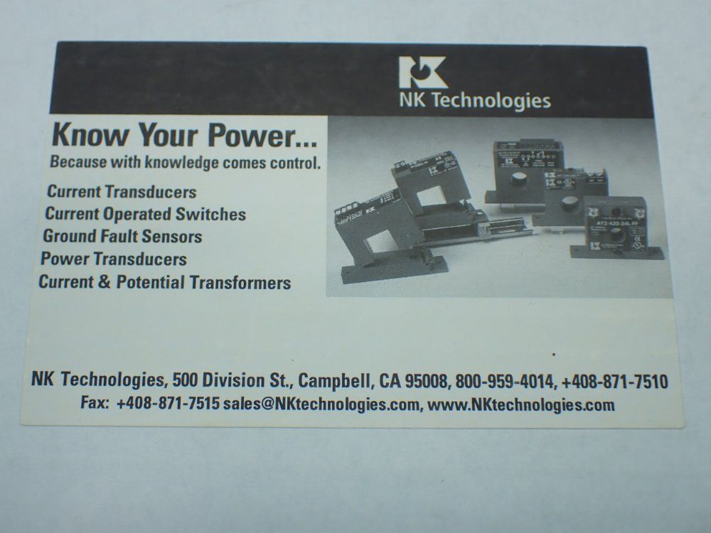 Nk Technologies Fixed Core Ac Current Transducer. - Atr3-420-24l-fl