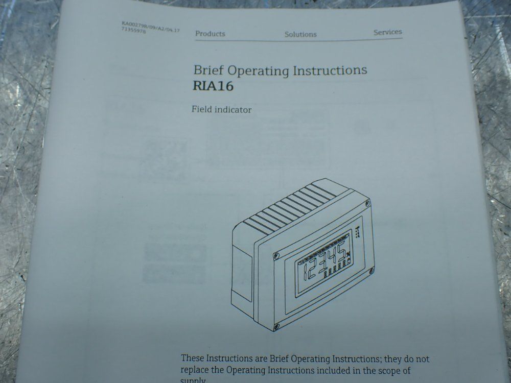 Endress+hauser Ria16 Field Indicator - Ria16-1483/0