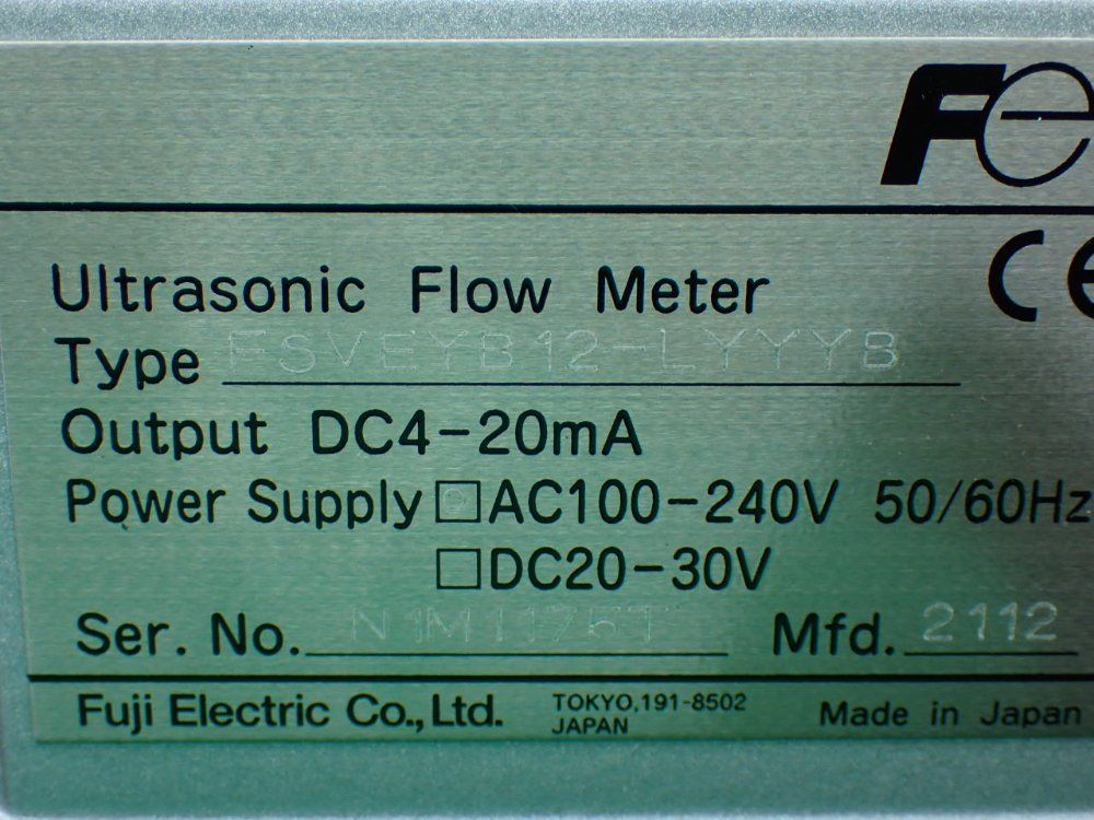Fuji Electric Ultrasonic Flow Meter - Fsveyb12-lyyyb