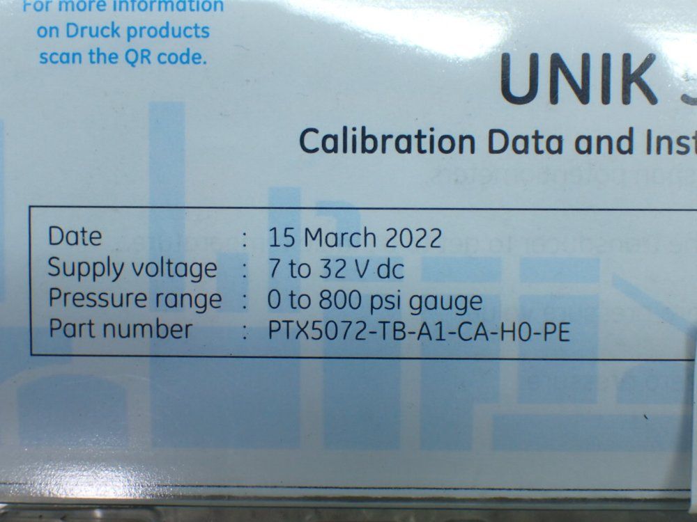 Ge Unik 5000 Pressure Transmitter - Ptx5072-tb-a1-ca-h0-pe-80