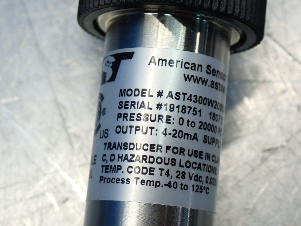 American Sensor Technologies Non-incendive Pressure Transducer - Ast4300w20000p4l2000