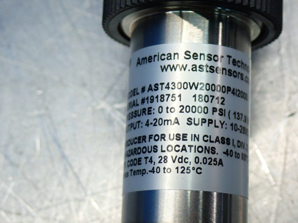 American Sensor Technologies Non-incendive Pressure Transducer - Ast4300w20000p4l2000