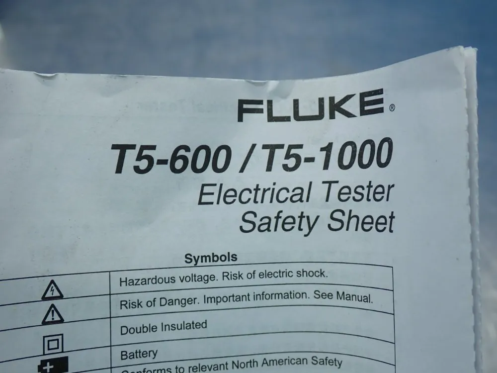 Fluke All-in-one Voltage / Continuity / Current Electrical Tester - T5-1000