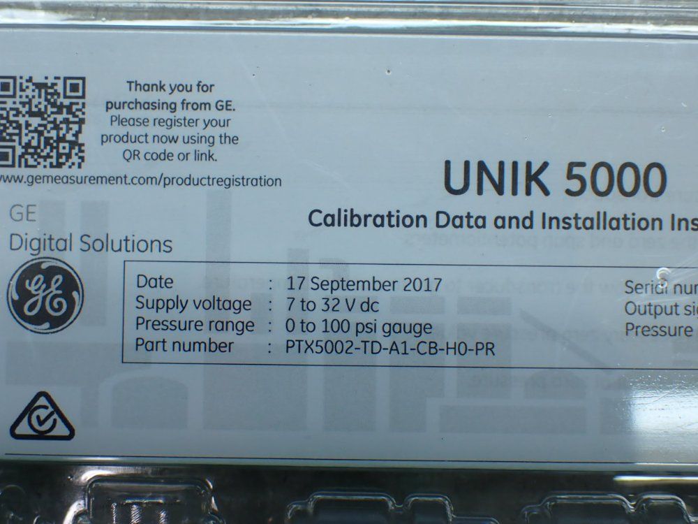 Ge Pressure Transmitter. - Ptx5002-td-a1-cb-h0-pr