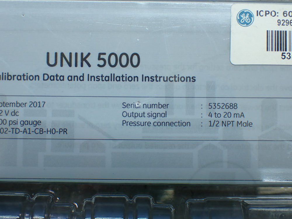 Ge Pressure Transmitter. - Ptx5002-td-a1-cb-h0-pr