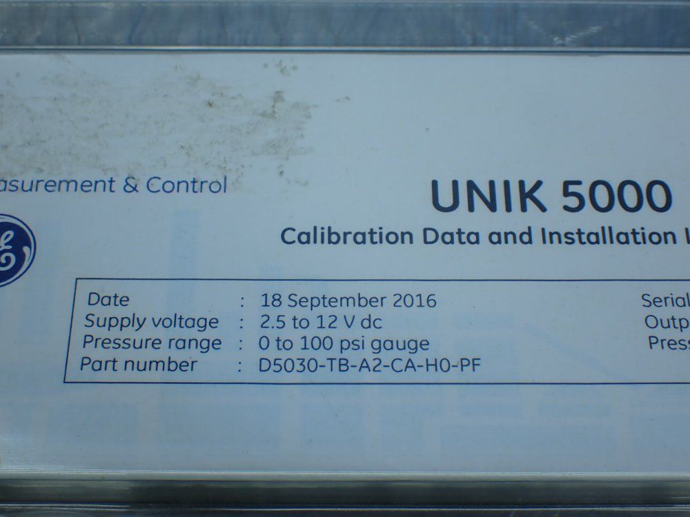 Ge Pressure Sensor - D5030-tb-a2-ca-h0-pf