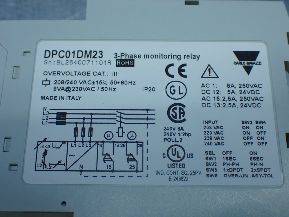 Carlo Gavazzi 3-phase Monitoring Relay - Dpc01dm23