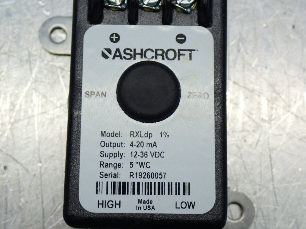 Ashcroft Differential Pressure Transducer - Rxldp