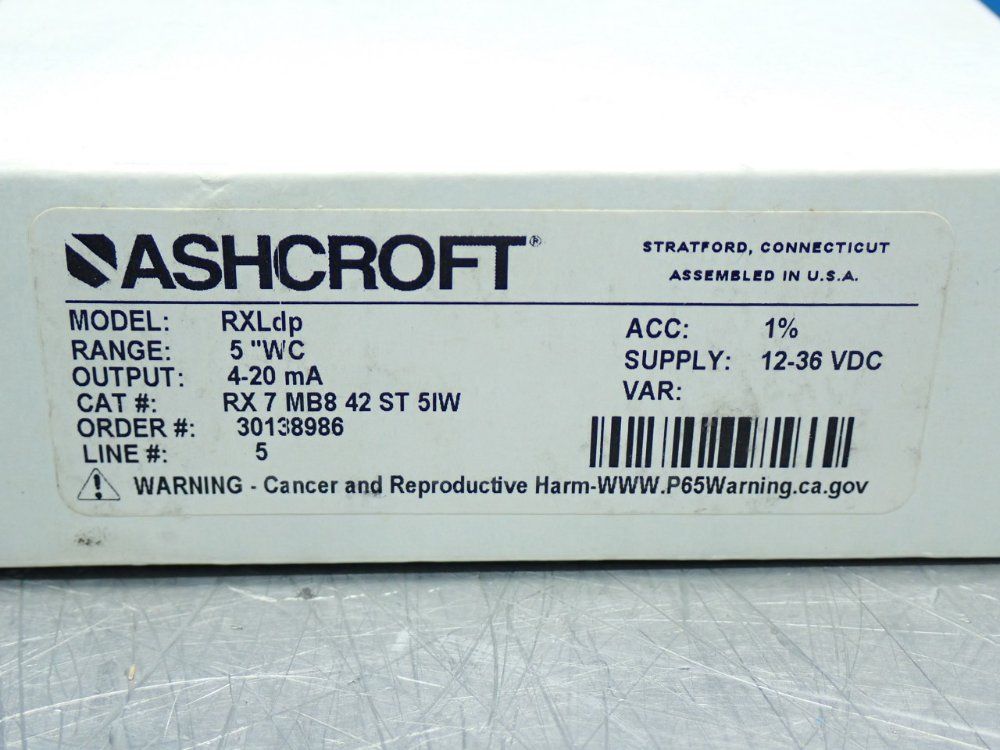 Ashcroft Differential Pressure Transducer - Rxldp