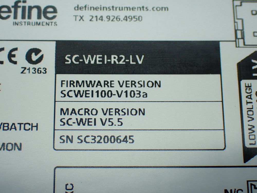 Define Loadcell Batching Controller - Sc-wei-r2-lv