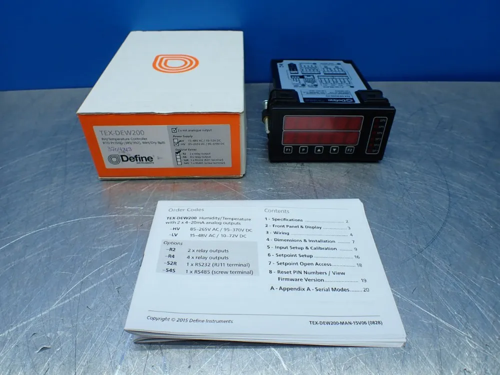 Define Rh/temperature Controller - Tex-dew200-hv