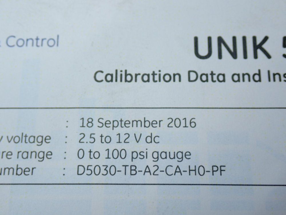Ge 0-100psi Pressure Sensor - D5030-tb-a2-ca-h0-pf