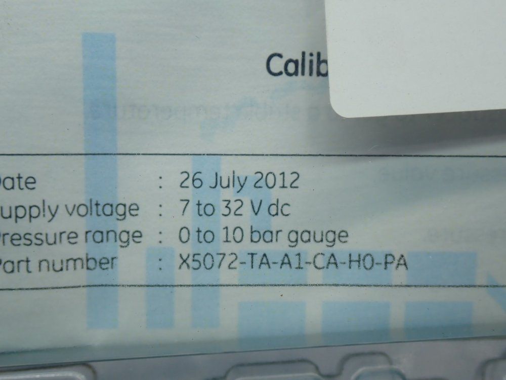 Ge 0-10 Bar Gauge Unik 5000 Pressure Sensor Unit - X5072-ta-a1-ca-h0-pa