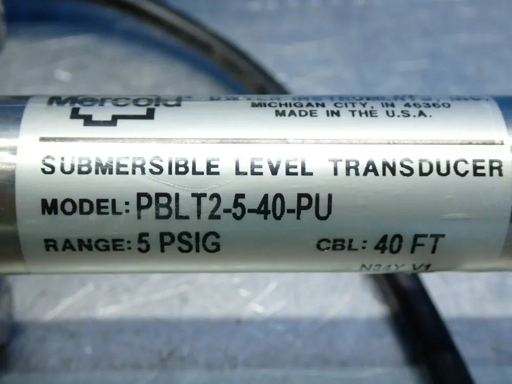Mercoid Submersible Level Transducer - Pblt2-5-40-pu