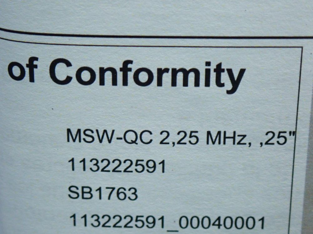 General Electric Ultrasonic Transducer Probe Mswqc-bmc - 113222591-sb1763