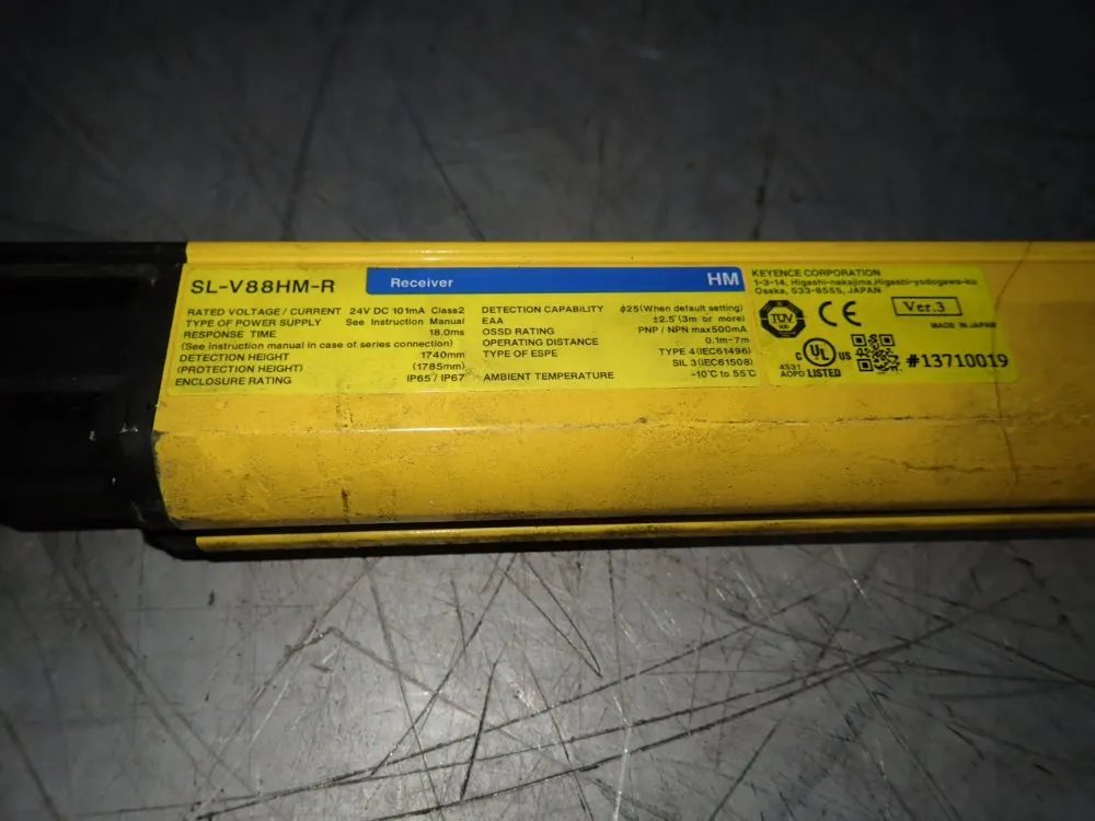 Keyence 63"x1" Light Curtain - Sl-v88hm-r