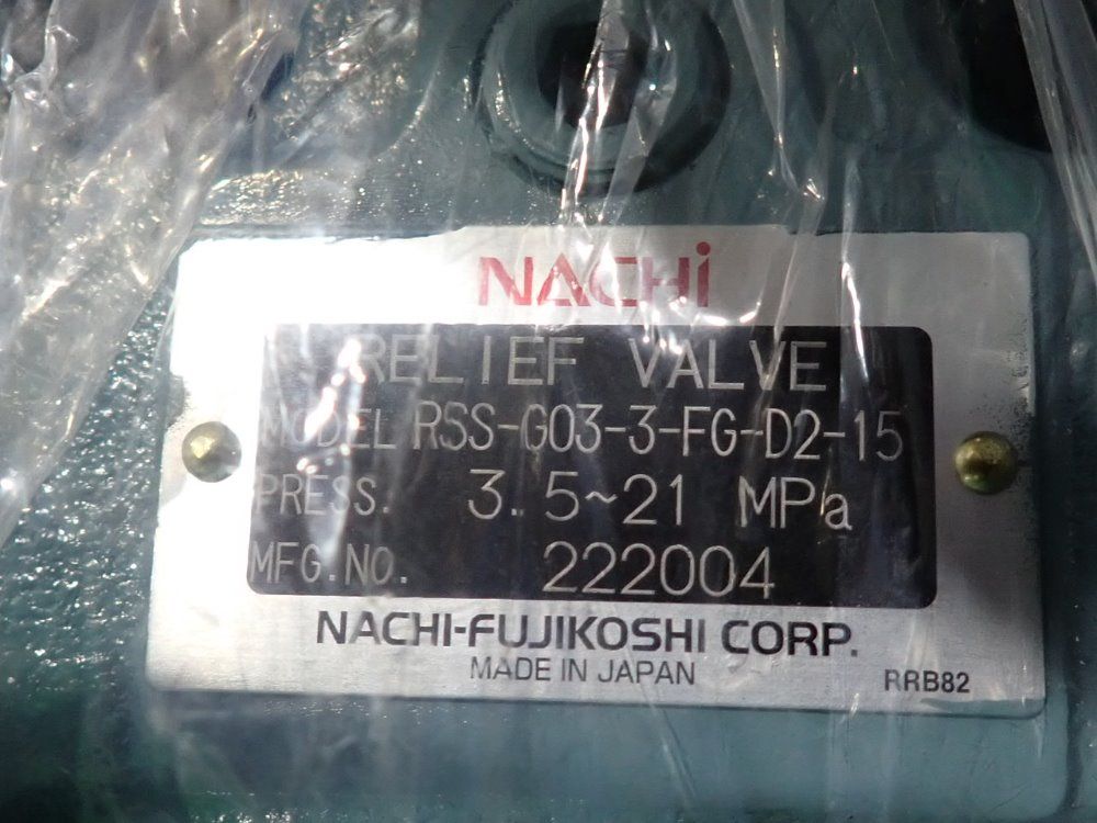 Nachi Relief Valve - Rss-g03-3-fg-d2-15
