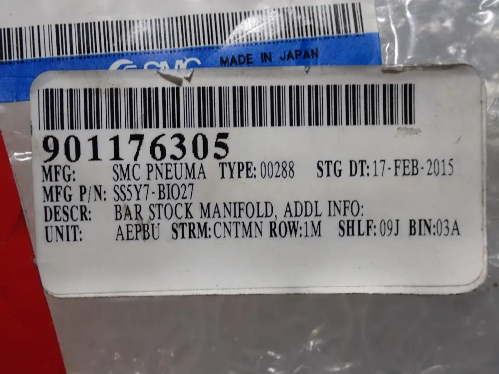 Smc Bar Stock Manifold - Ss5y7-bio27