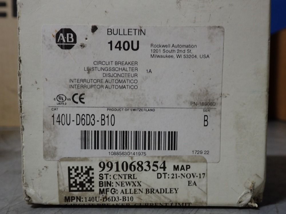 Allen-bradley Circuit Breaker - 140u-d6d3-b10