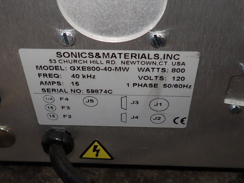 Sonics & Materials Inc 800 Watts Power Supply - Gxe800-40-mw