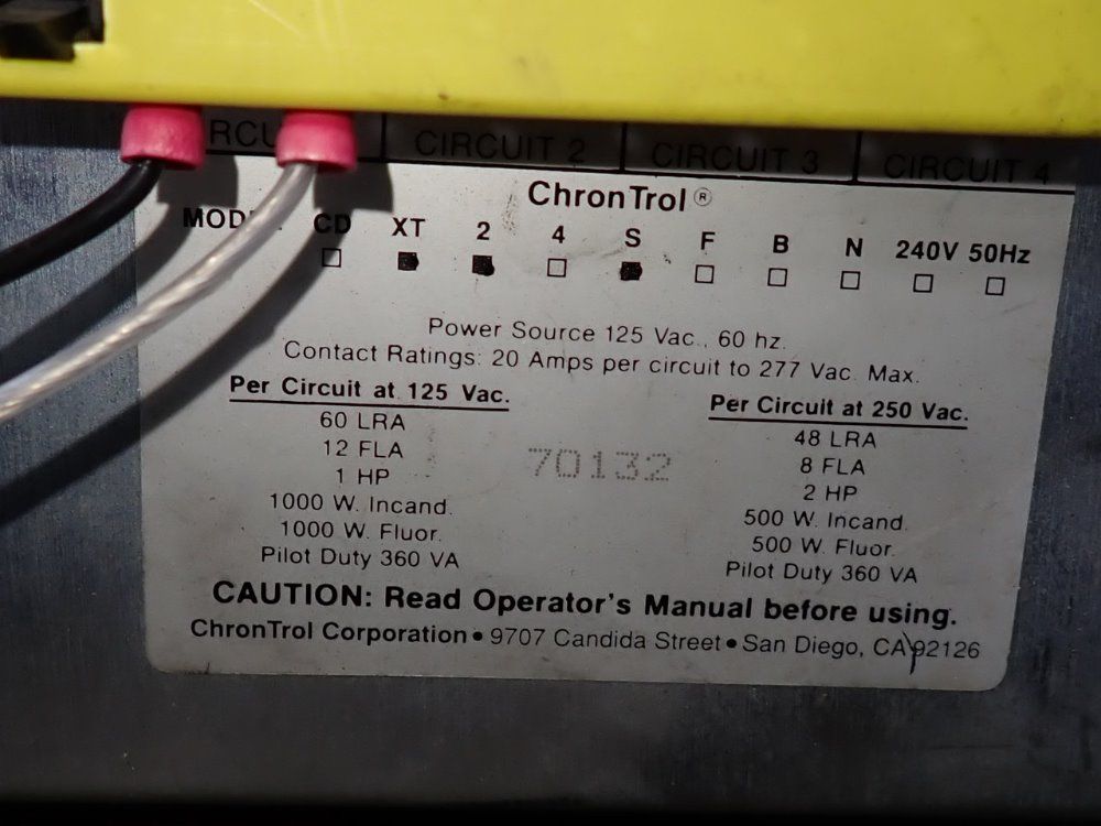 Chrontrol Corporation Electric Programmable Timer - Xt2s