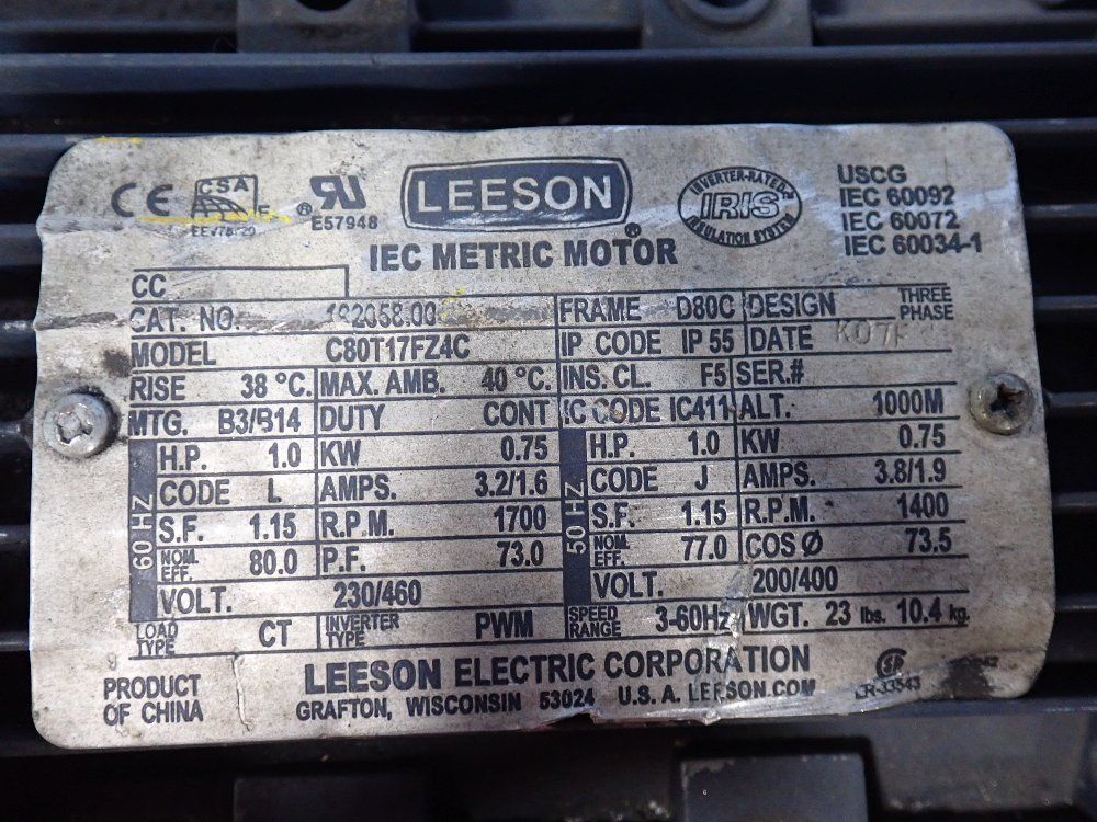 Leeson 1 Hp Iec Metric Motor - C80ti7fz4c