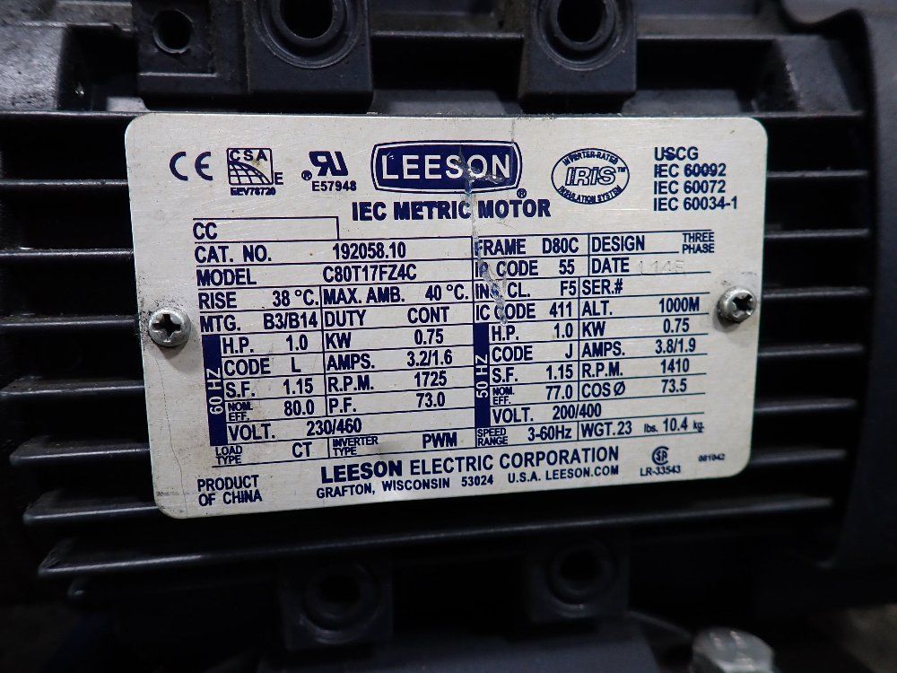 Leeson 1 Hp Iec Metric Motor - C80ti7fz4c