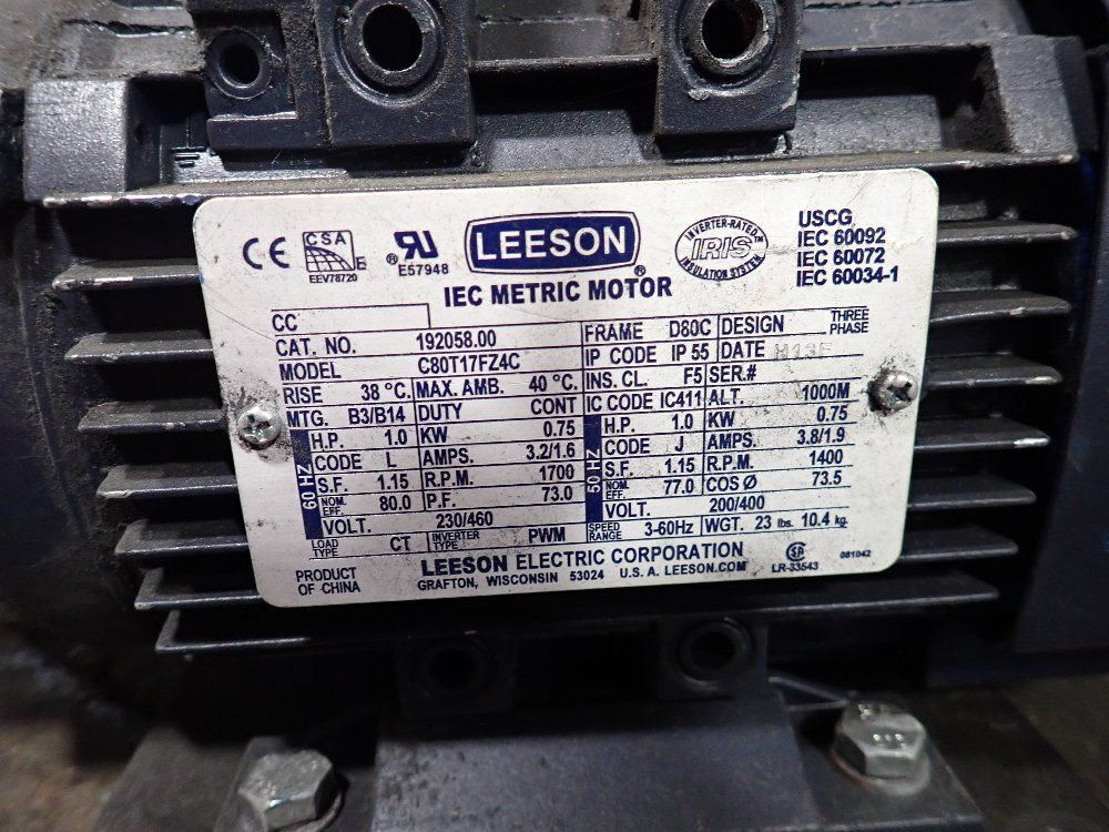 Leeson 1 Hp Iec Metric Motor - C80ti7fz4c