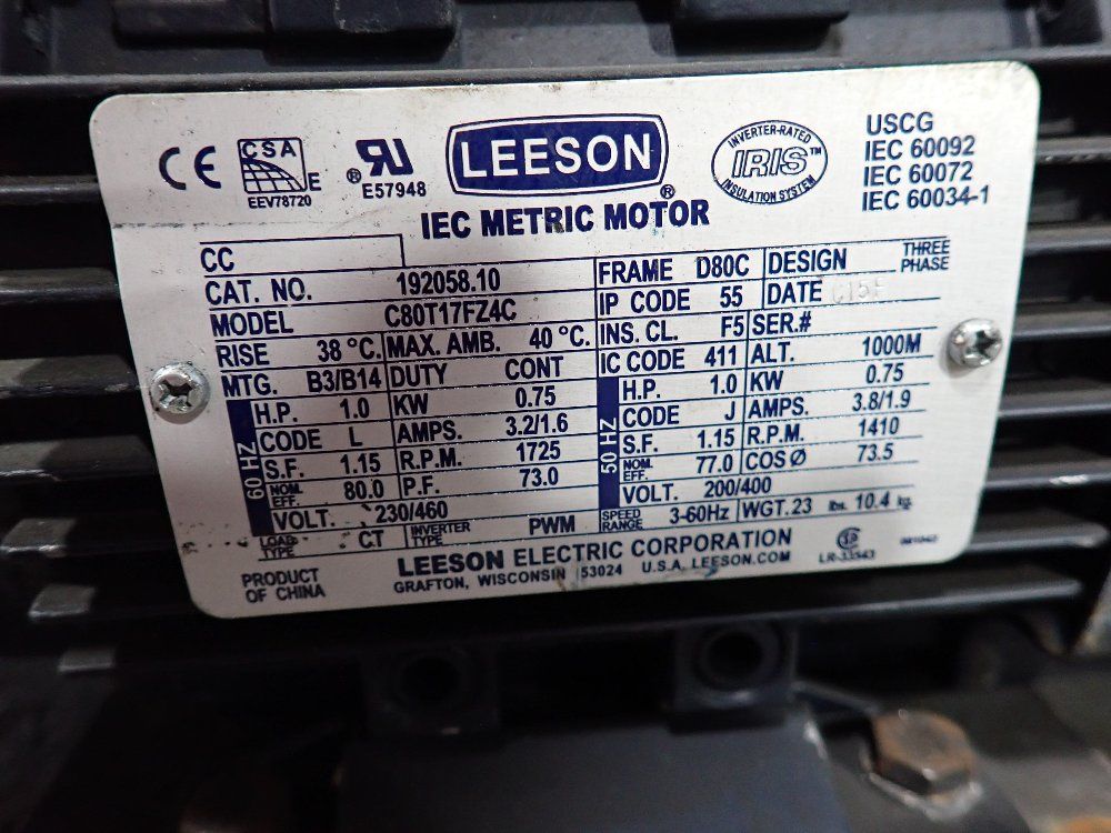 Leeson 1 Hp Iec Metric Motor - C80ti7fz4c