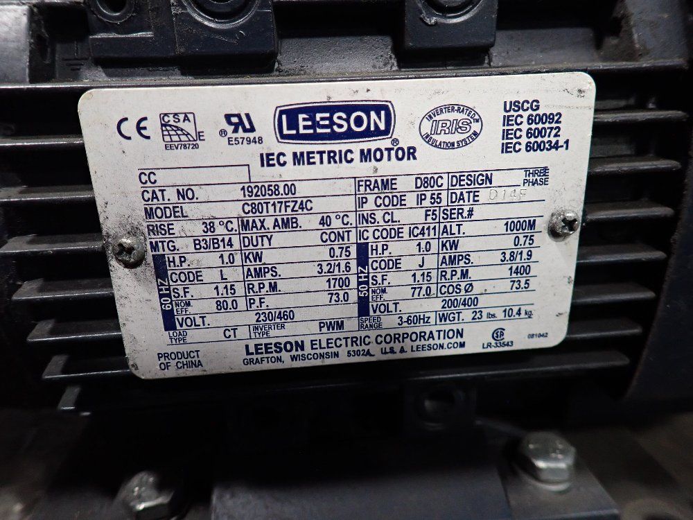 Leeson 1 Hp Iec Metric Motor - C80ti7fz4c