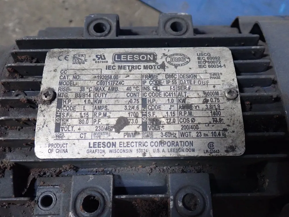 Leeson 1 Hp Iec Metric Motor - C80t17fz4c