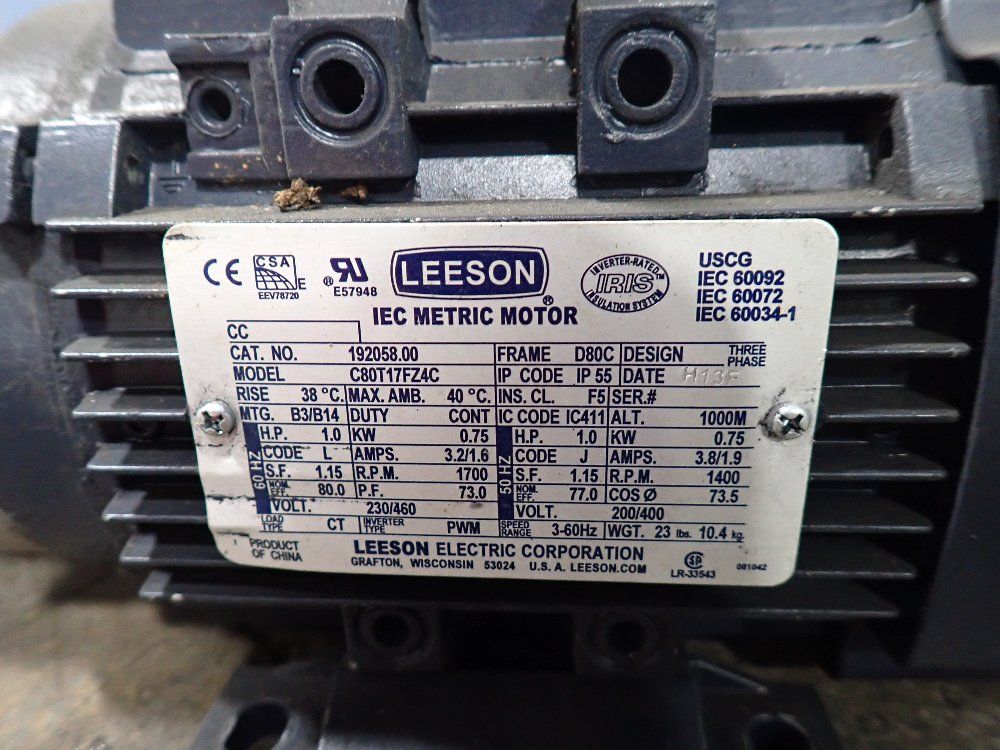 Leeson 1 Hp Iec Metric Motor - C80t17fz4c
