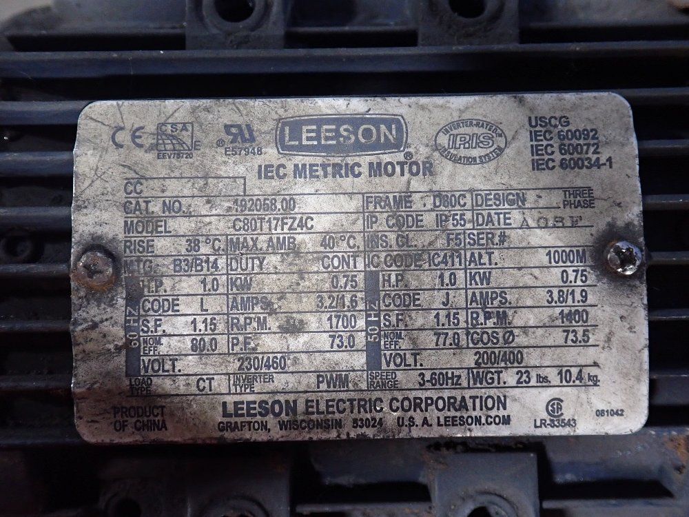 Leeson 1 Hp Iec Metric Motor - C80ti7fz4c