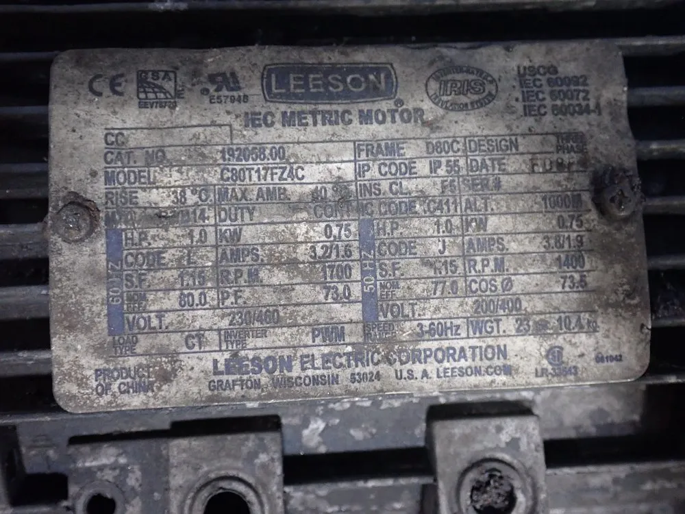 Leeson 1 Hp Iec Metric Motor - C80ti7fz4c