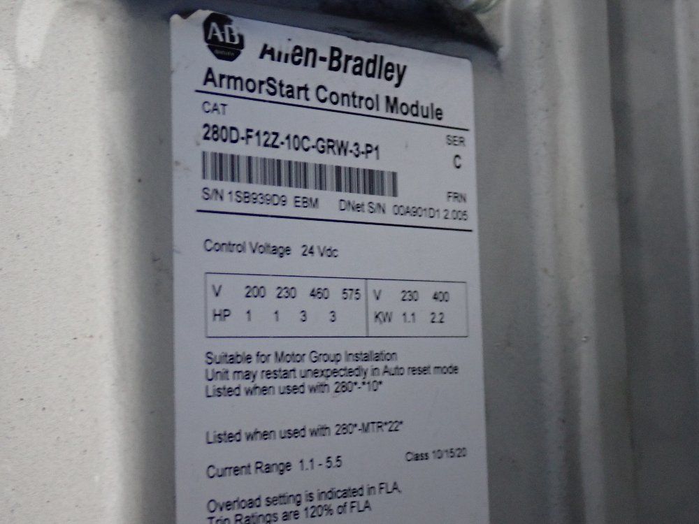 Allen Bradley 3 Hp Control Module - 280d-f12z-10c-grw-3-p1