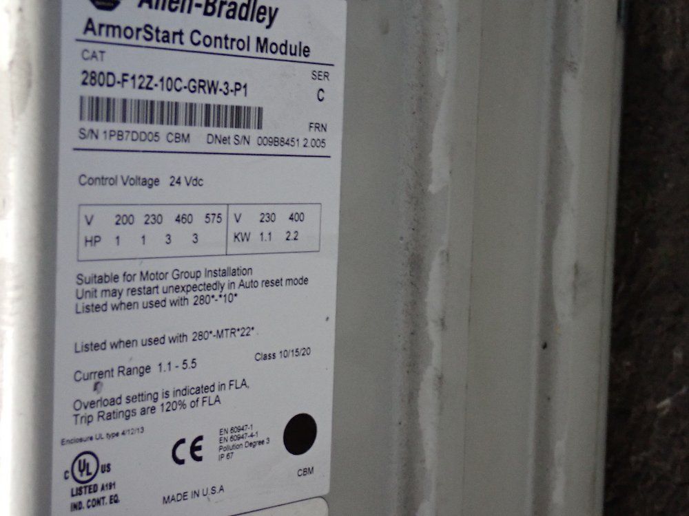 Allen Bradley 3 Hp Control Module - 280d-f12z-10c-grw-3-p1