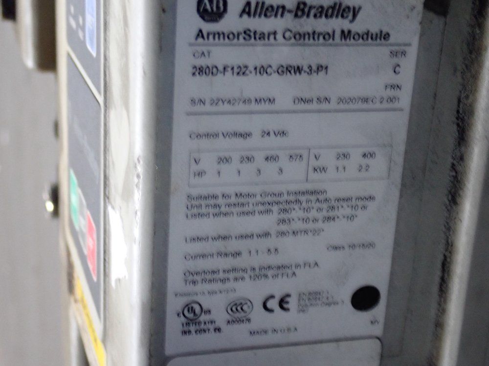 Allen Bradley 3 Hp Control Module - 280d-f12z-10c-grw-3-p1